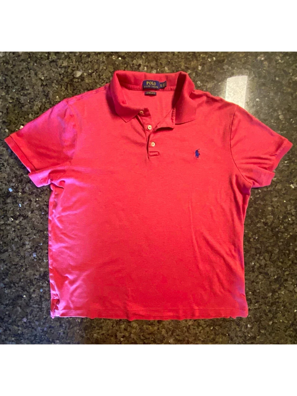 Polo Ralph Lauren Pink Men's Slim Fit Polo Shirt Size XL Short Sleeve Collared